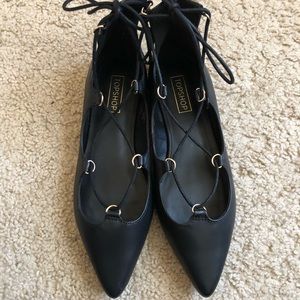 Topshop Point Lace Up Flats